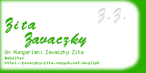 zita zavaczky business card